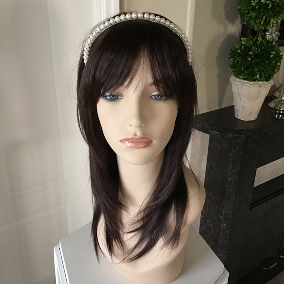 NEW White Faux Pearl Head Band Hair Bridal Bridesmaid Party Princess Formal Halo - Picture 3 of 12